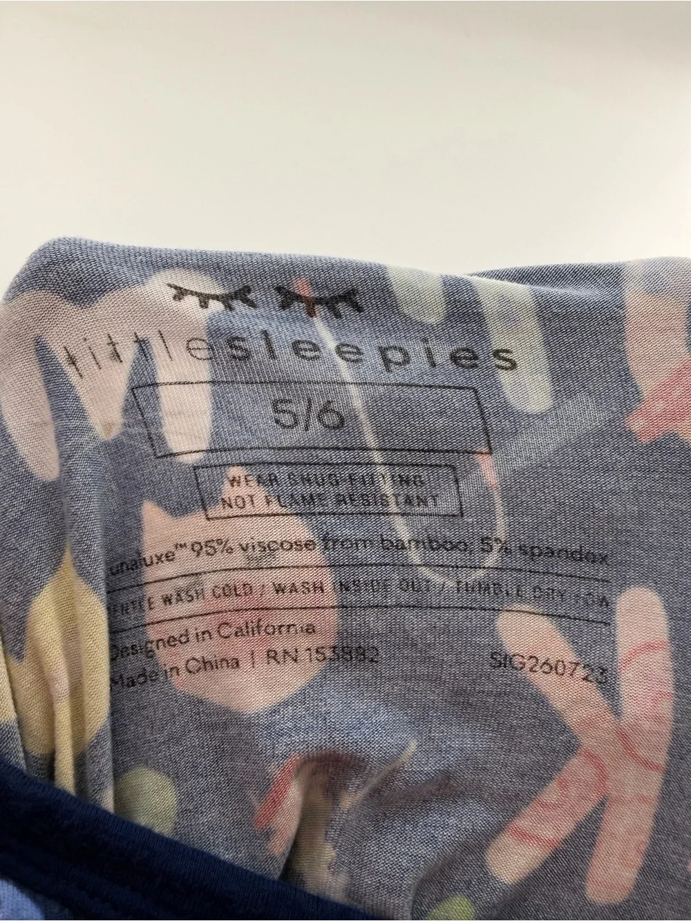 Little Sleepies Bamboo Pajama Set ABC Alphabet Navy Blue 5/6 Pajamas PJ Pajama